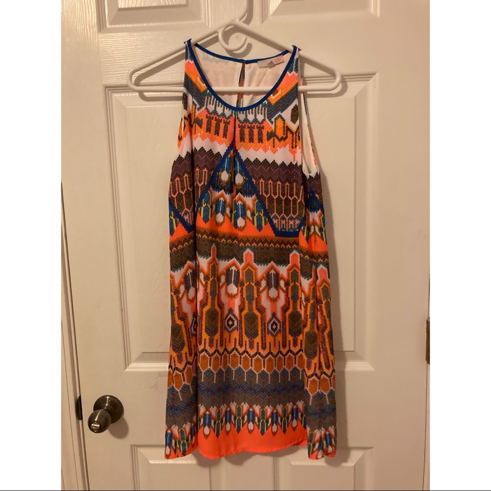 Orange and Blue dress